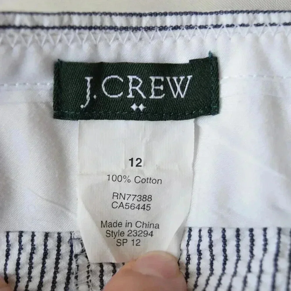 J.CREW Black & White Mini Skirt with Stripes Size 12